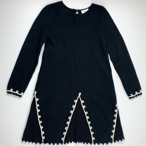 {Hanna Andersson} Black Embroidered Sweater Dress